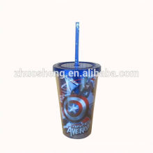 The Popular Double Wall Plastic Tumbler w/ Straw (16oz)